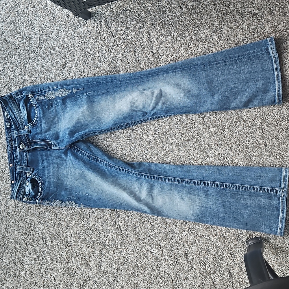 Miss Me Distressed Blue Flare Jeans